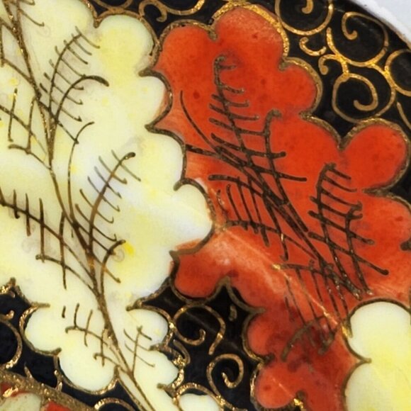 Vintage Nervi Decorative Plate Hand Painted Floral Design Red Black Gold Accents - Picture 7 of 11
